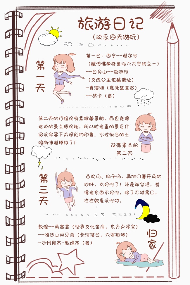 旅游日记手账模板图片