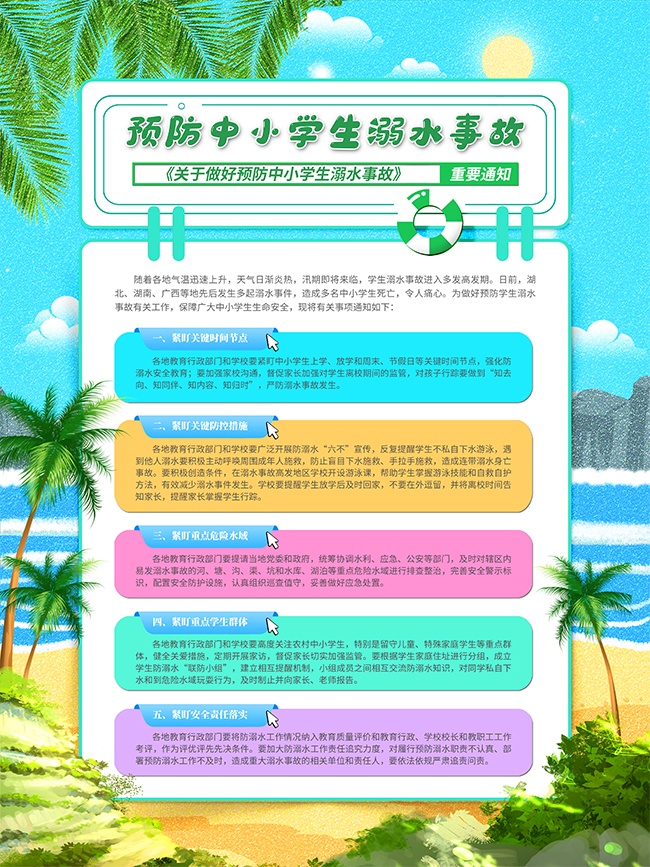 预防中小学生溺水安全科普挂图图片