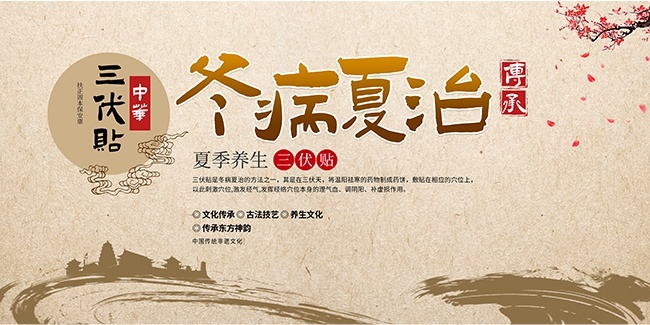 夏季养生三伏贴展板