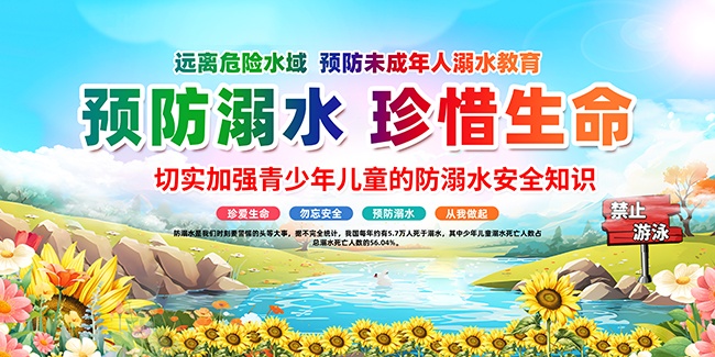 预防溺水宣传海报图片素材