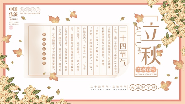二十四节气立秋展板设计