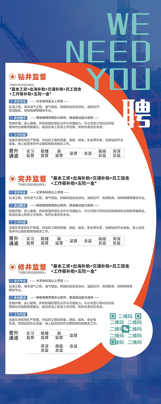 蓝色加入我们招聘展架设计
