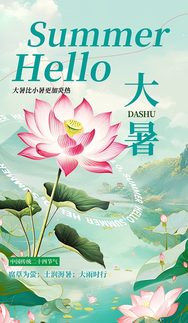 大暑节气宣传海报