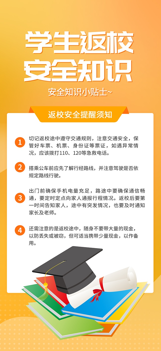 暑假返校安全知识海报图片