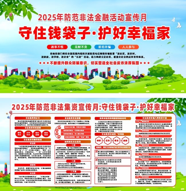 2025年防范非法集资宣传月展板图片素材