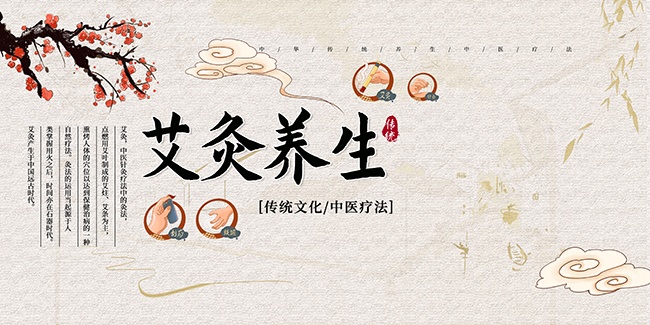 中医文化艾灸养生展板