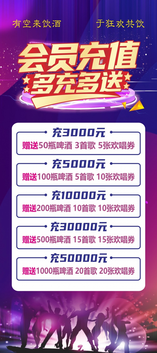 会员充值欢乐送活动海报