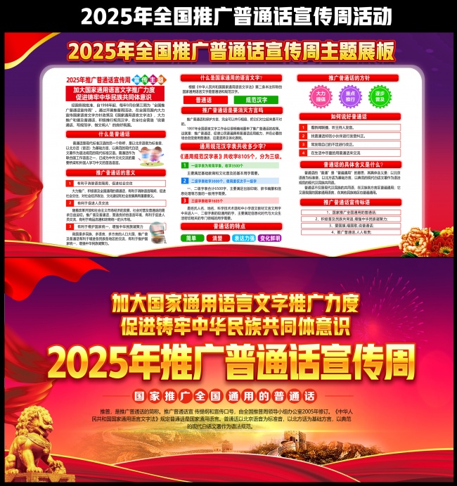 2025年推广普通话宣传周主题展板