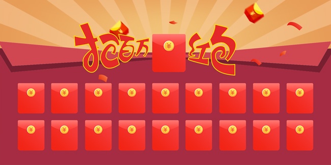 抢百万红包红包墙设计图片素材