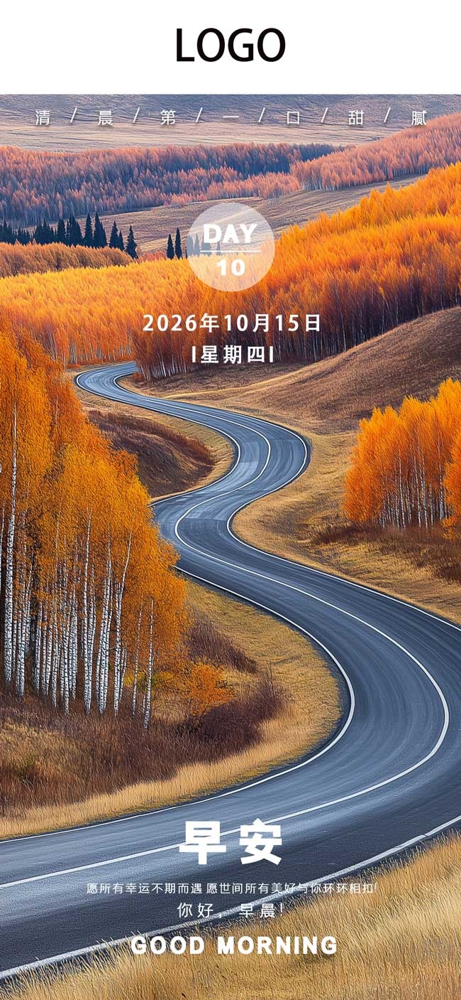 早安日签问候海报