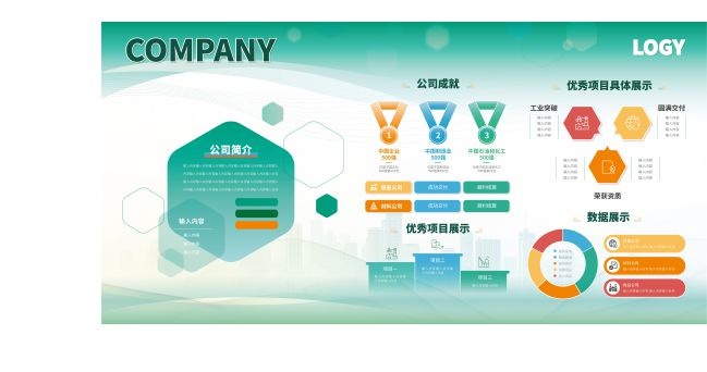 绿色简约大气企业介绍项目介绍展板
