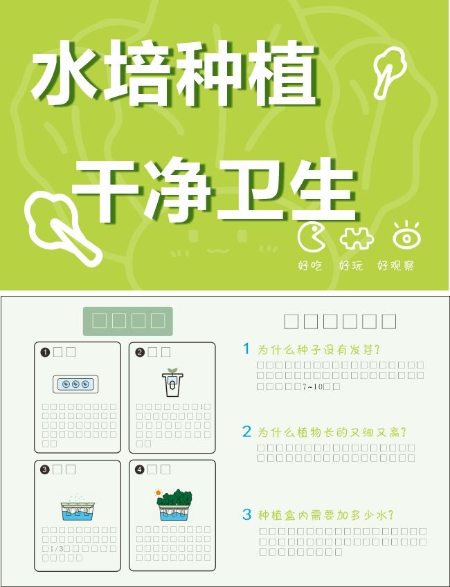 水培种植注意事项卡片