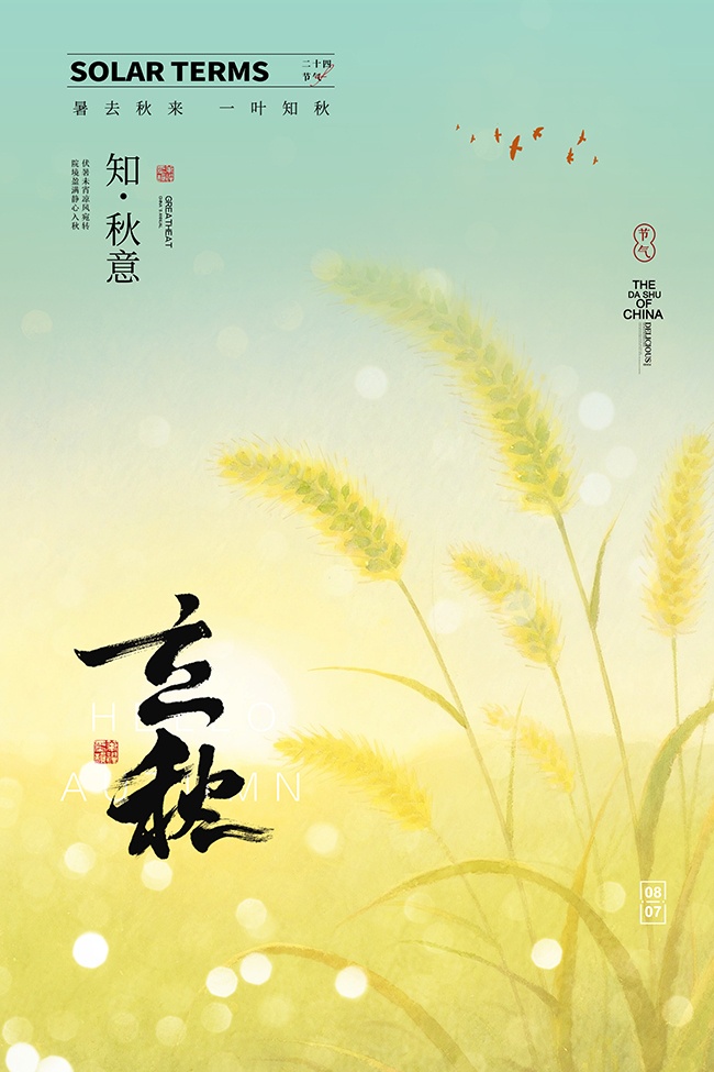清新立秋节气海报