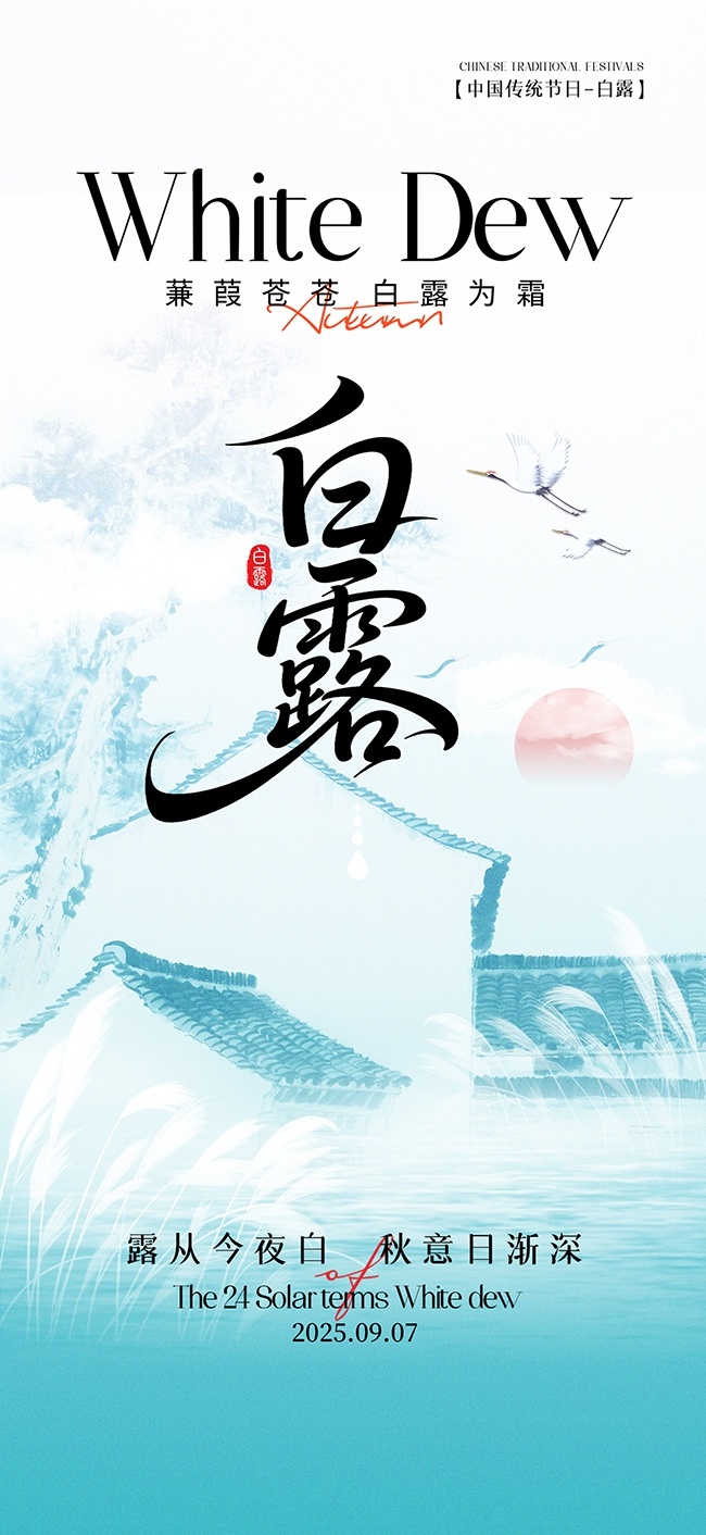 创意二十四节气白露广告