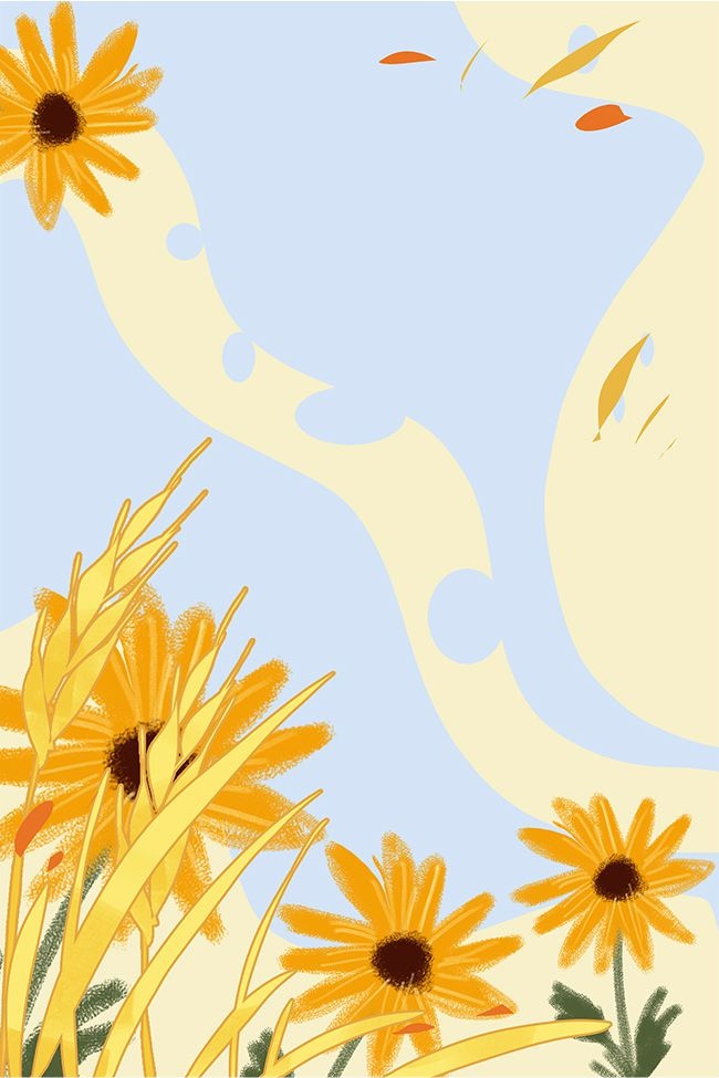 唯美浪漫花卉装饰风景插画海报背景