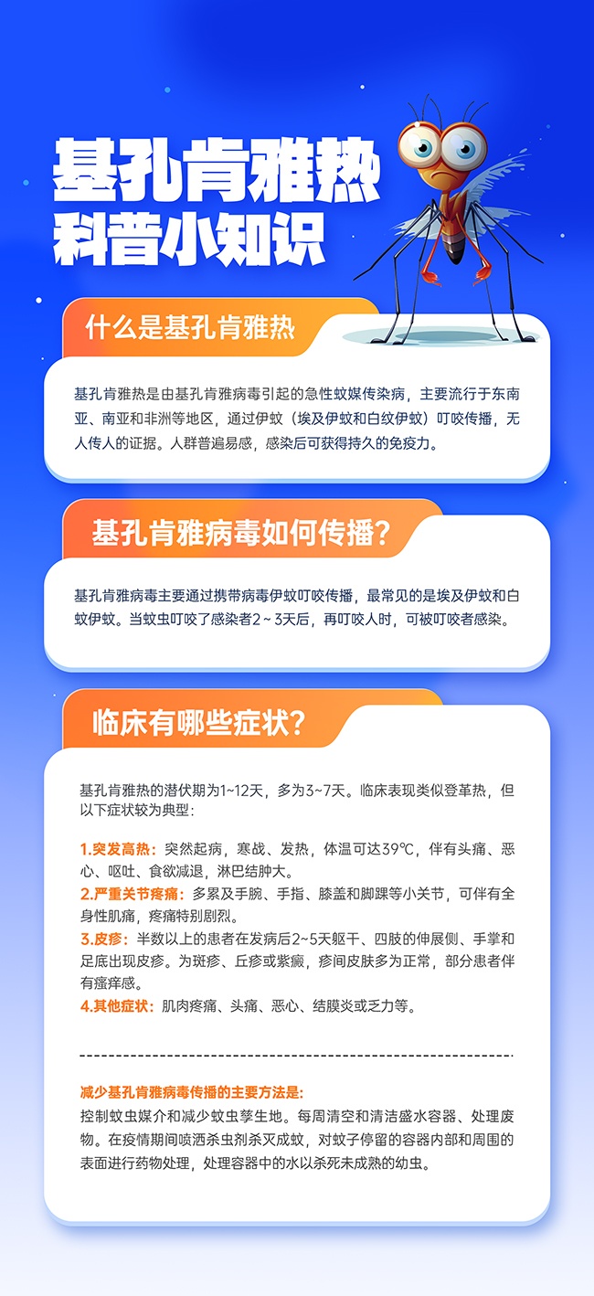 预防基孔肯雅热医疗知识科普宣传海报