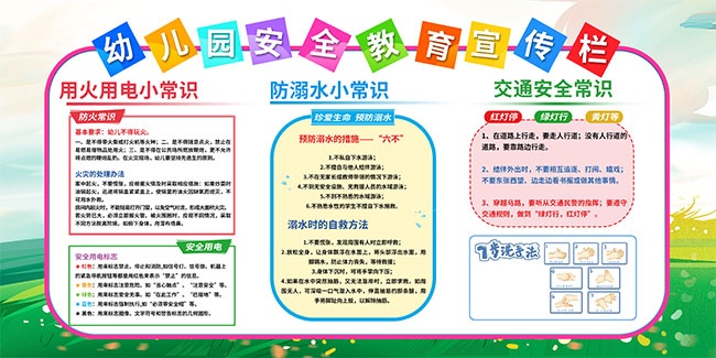 幼儿园安全教育宣传展板