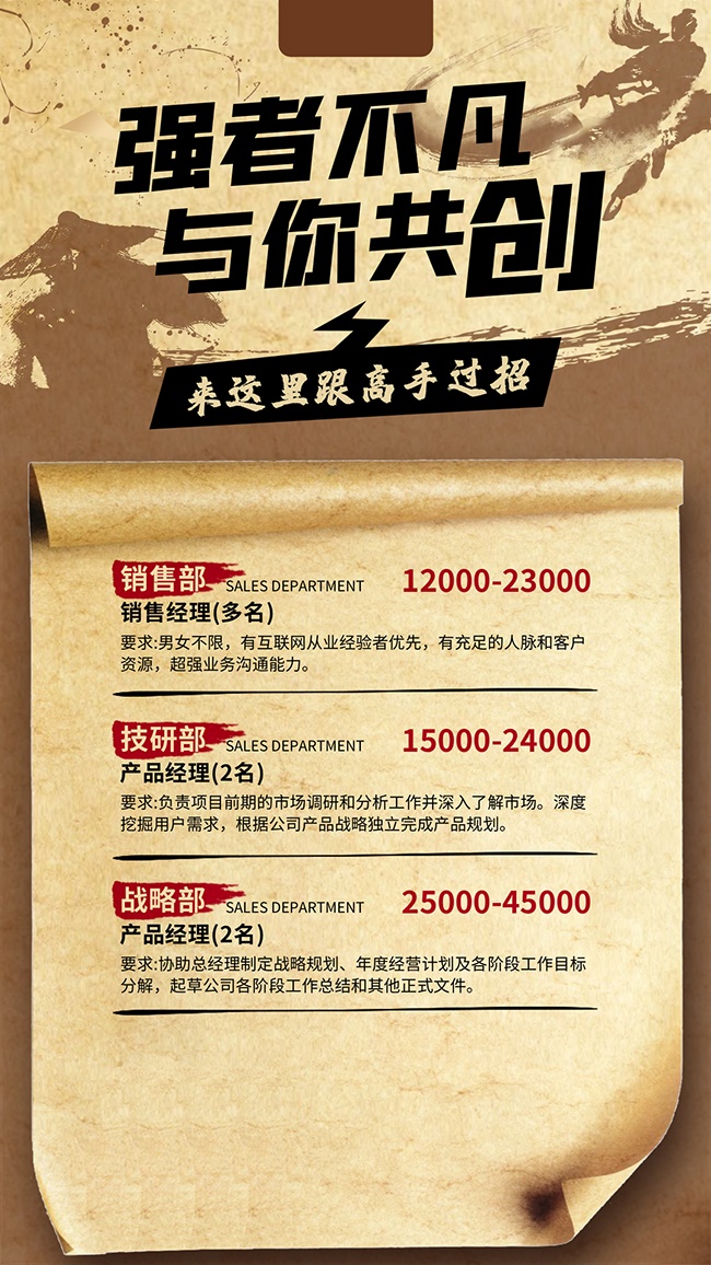复古风招聘宣传海报