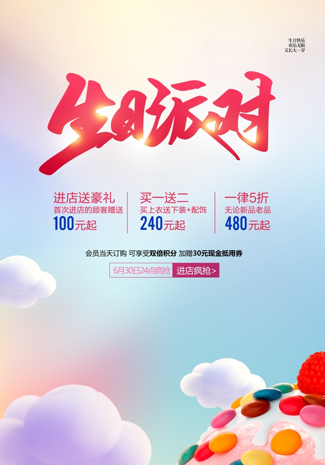 生日派对海报图片下载
