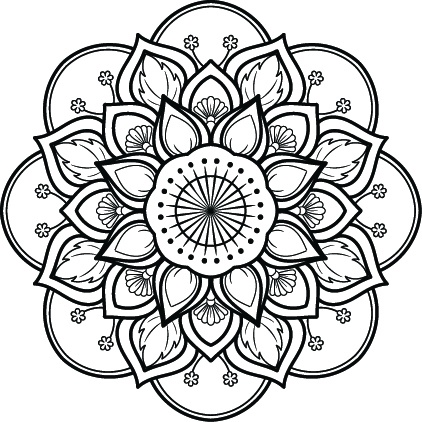 对称莲花装饰花纹矢量