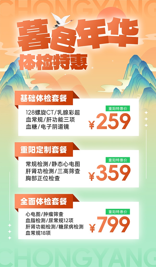 重阳节老年体检海报