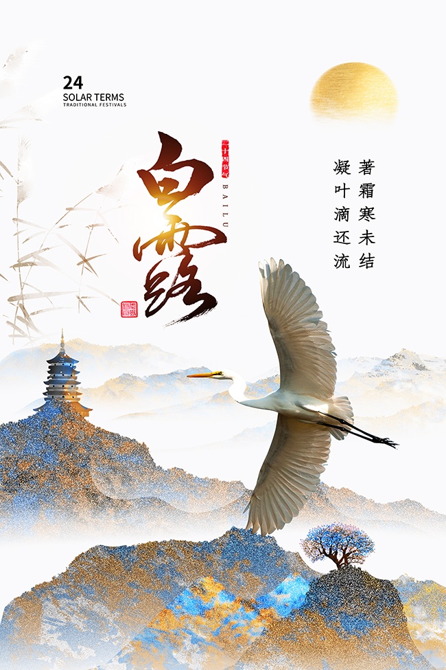 中国风白露节气广告