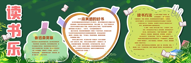 读书快乐学校黑板报图片下载