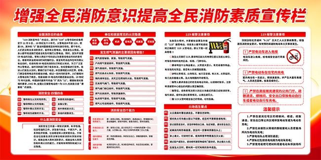 2025年全国消防安全宣传教育日展板
