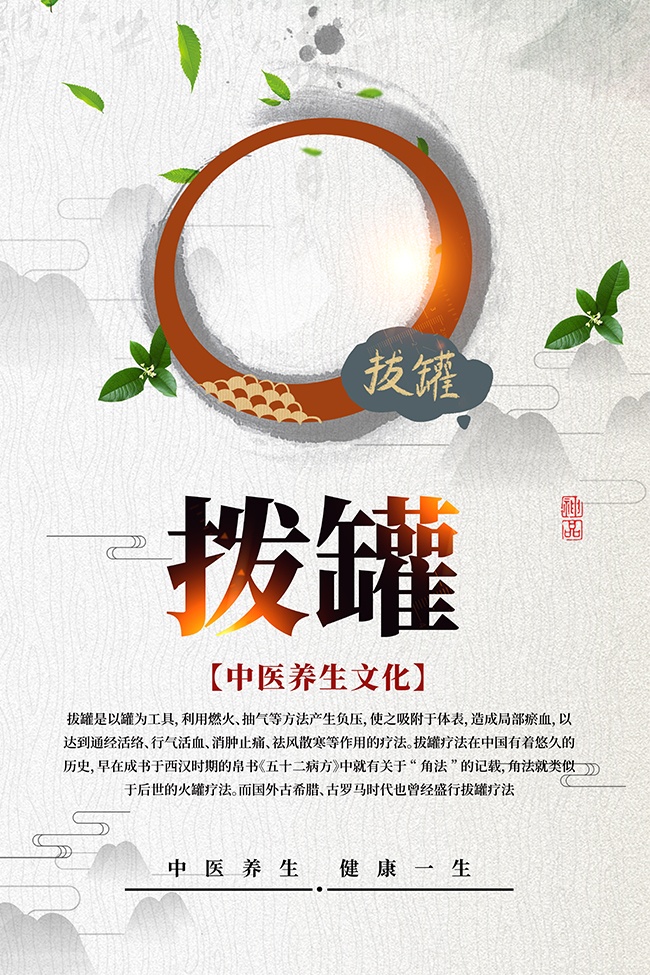 中医养生拔罐海报图片下载