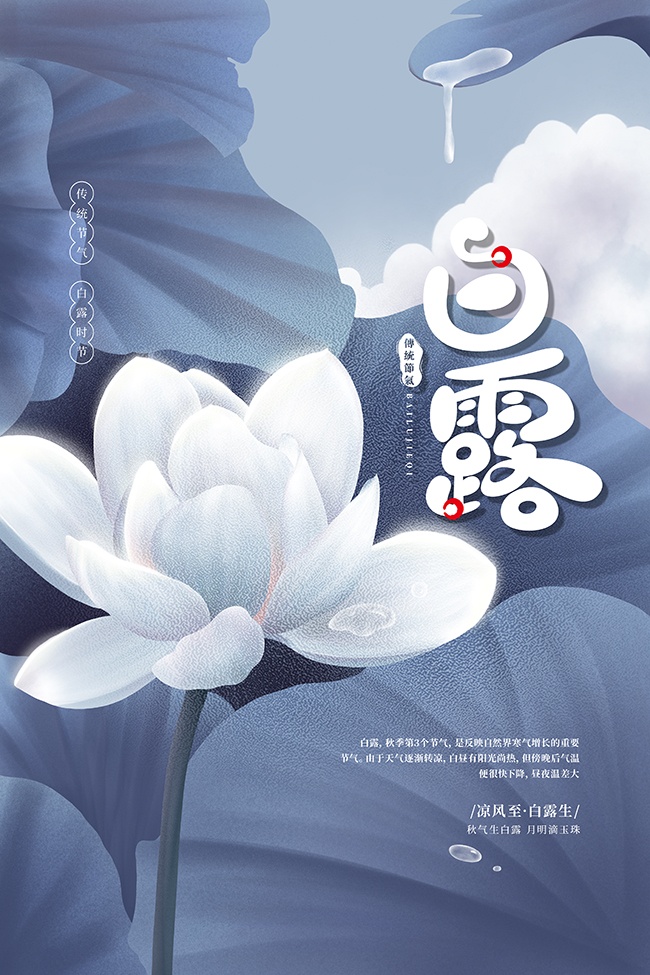中国风白露节气海报