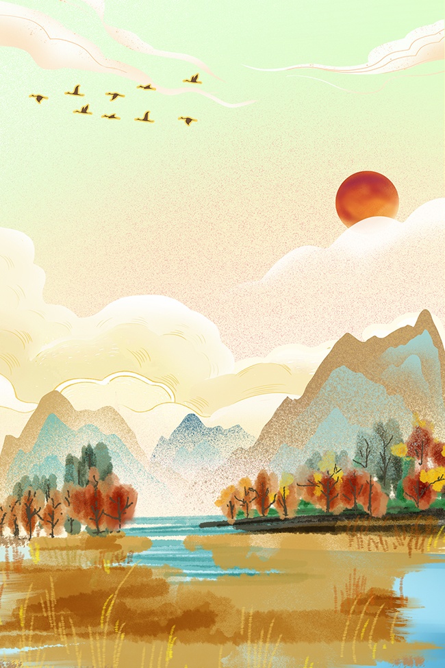 秋天插画背景图片素材下载