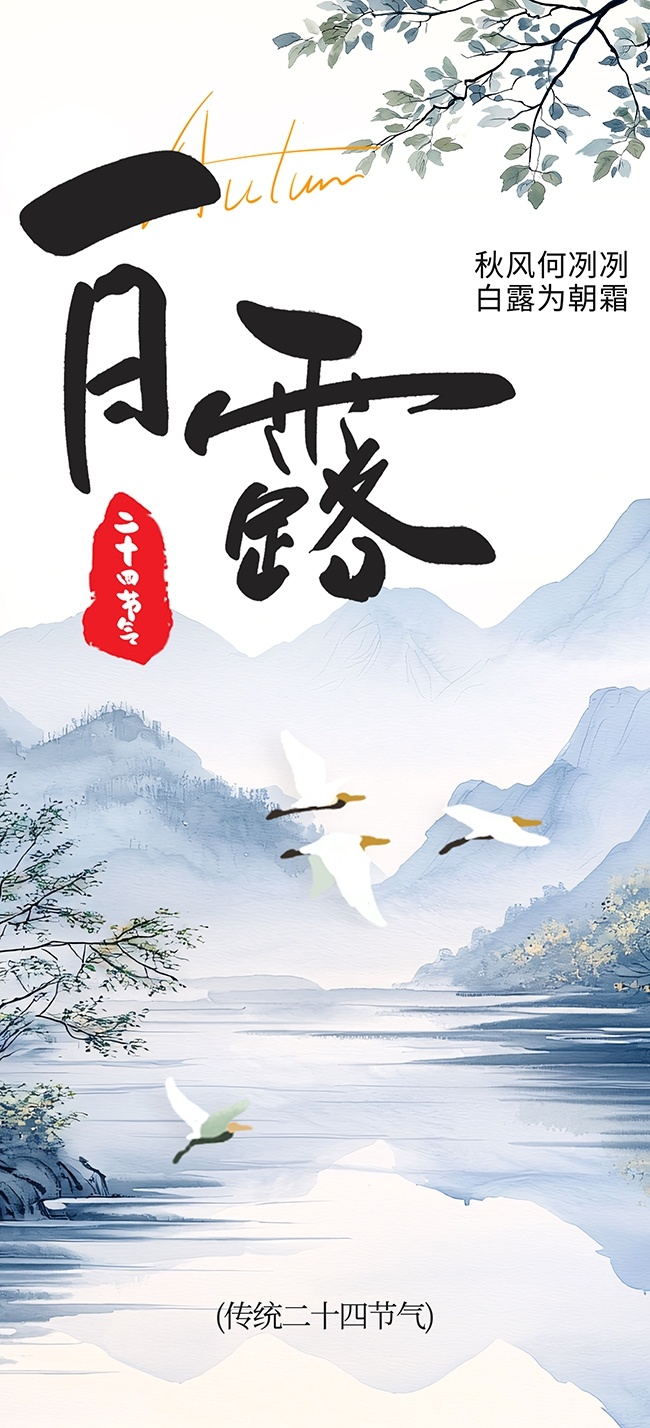 白露秋季背景节气图片下载