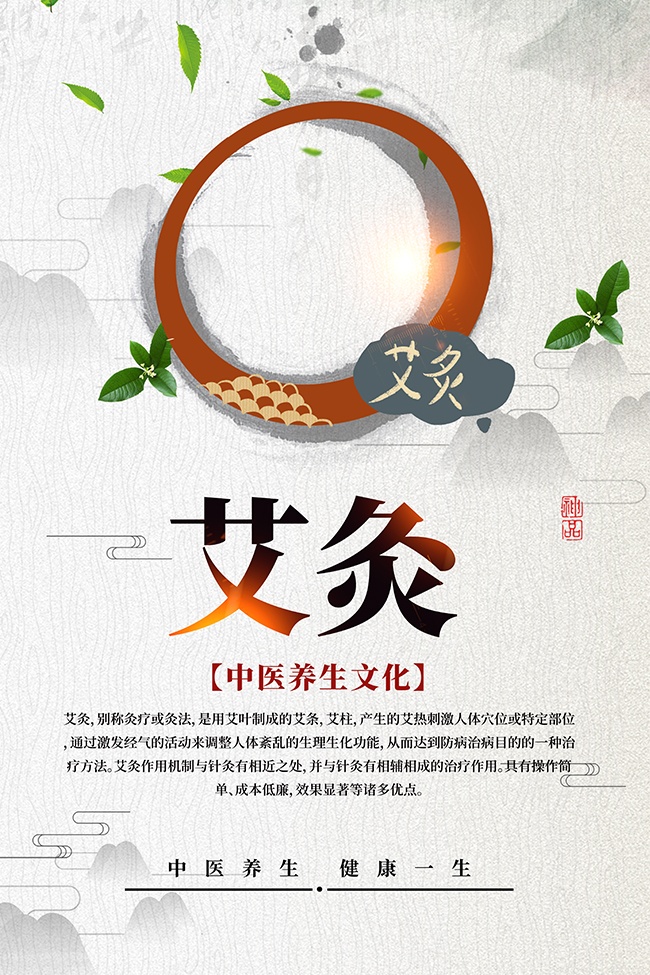 艾灸中医养生海报图片下载