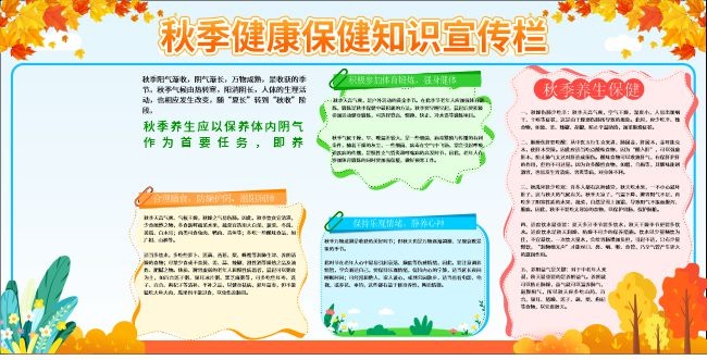 秋季健康保健知识宣传栏