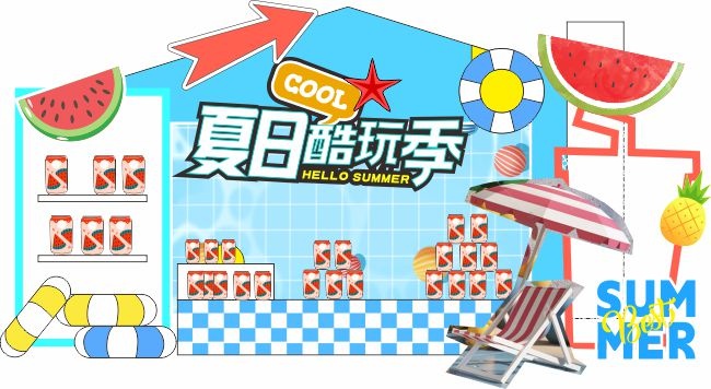 夏日酷玩商场美陈图片素材