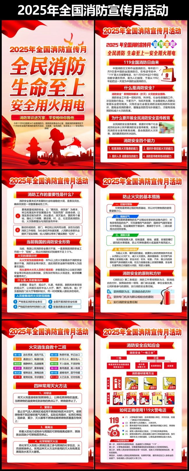 2025年119消防宣传月宣传挂图