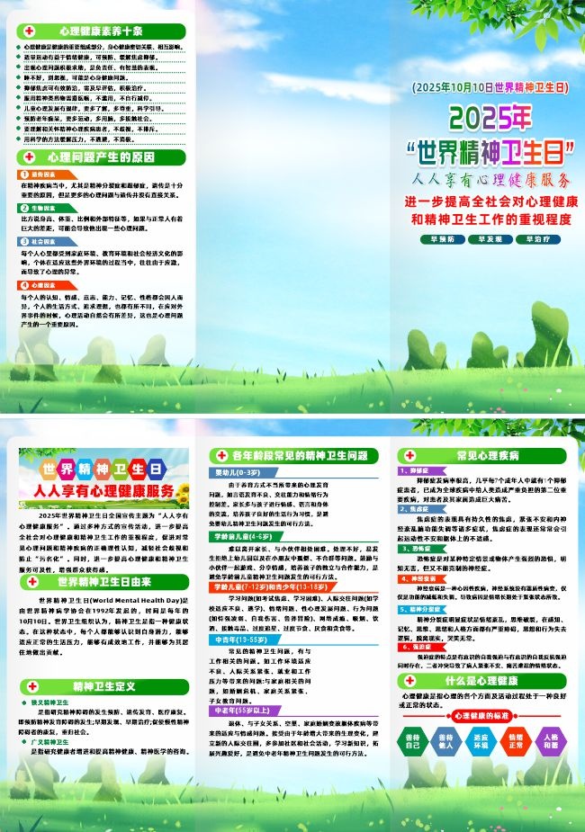2025年世界精神卫生日宣传三折页