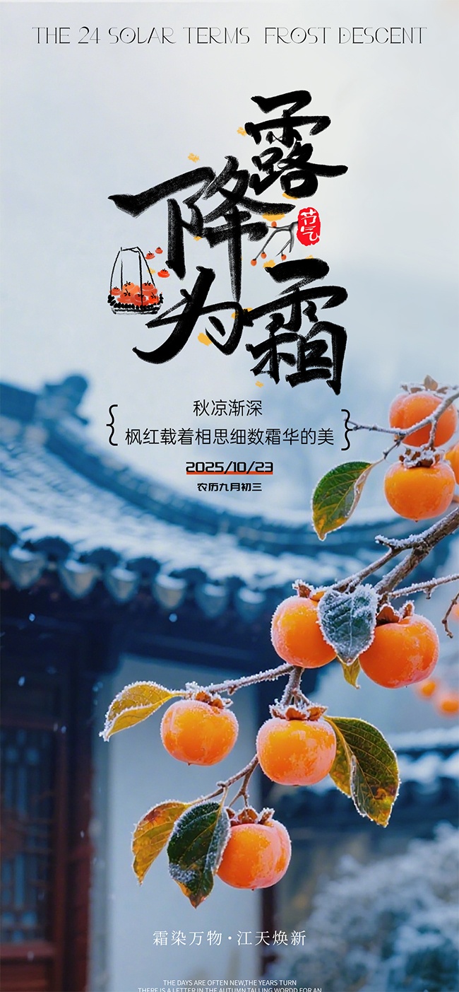 二十四节气霜降海报