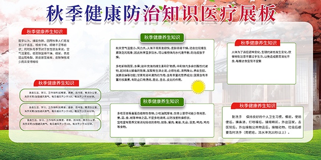 秋季健康教育科普宣传栏图片素材
