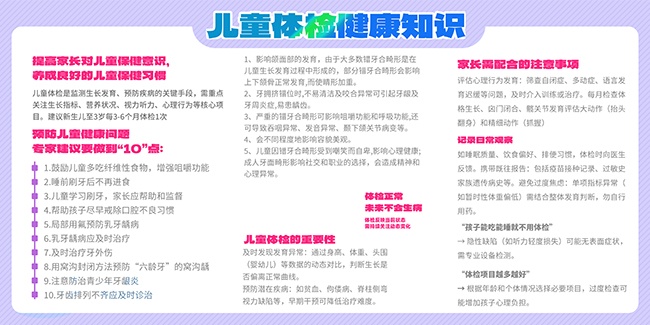 儿童体检健康知识展板