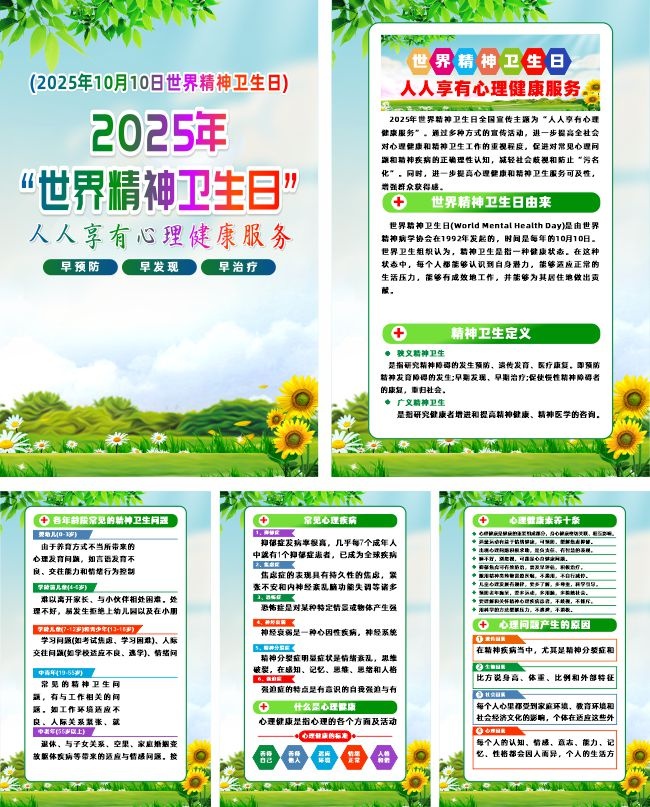 2025年世界精神卫生日宣传系列海报