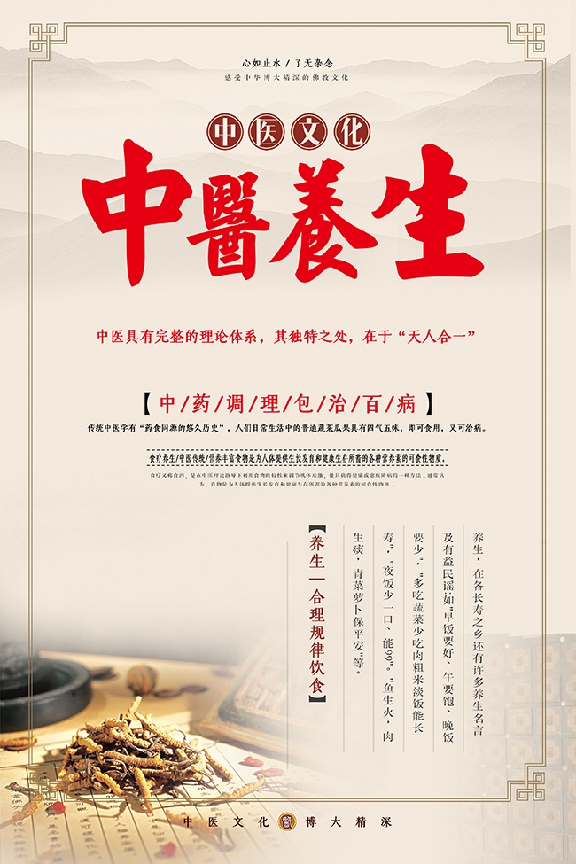 中医养生传统中医文化宣传海报