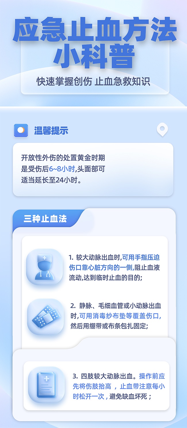 应急止血方法科普宣传海报