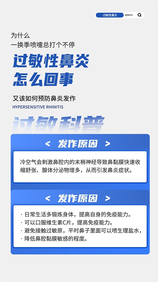 鼻炎科普宣传海报