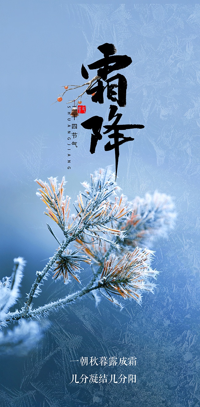 霜降宣传节气海报图片