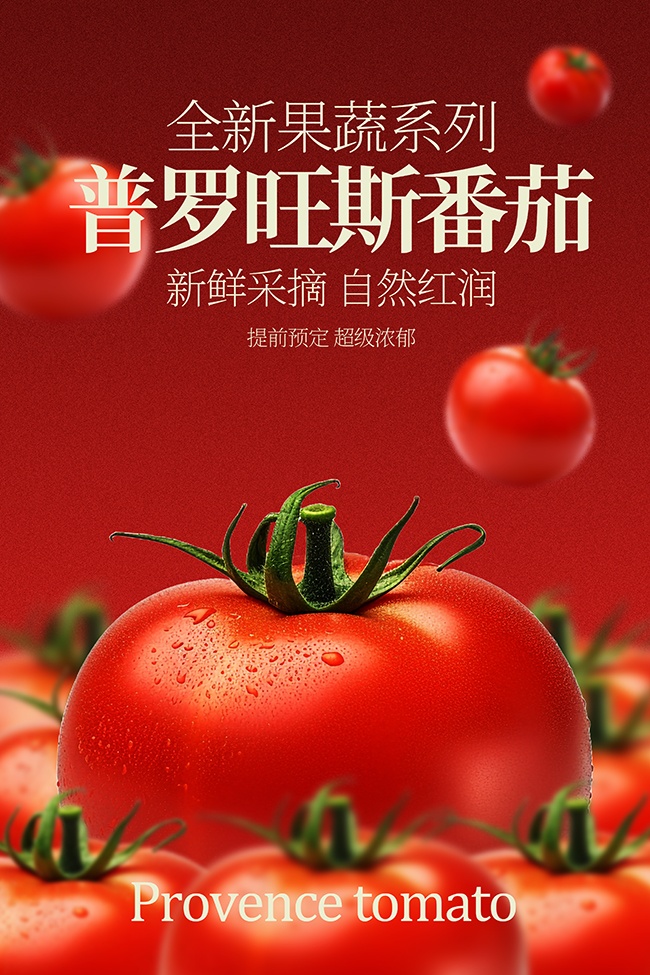 普罗旺斯番茄新鲜果蔬海报图片素材