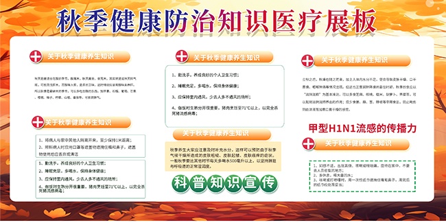 秋天背景秋季健康保健知识展板
