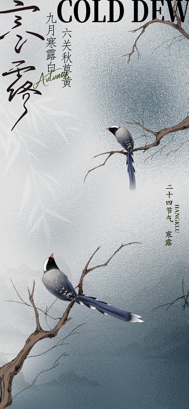 萧瑟唯美深邃中国传统节气寒露海报
