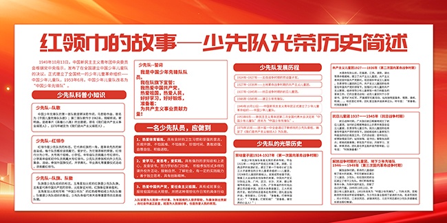 红领巾的故事少先队科普小知识展板