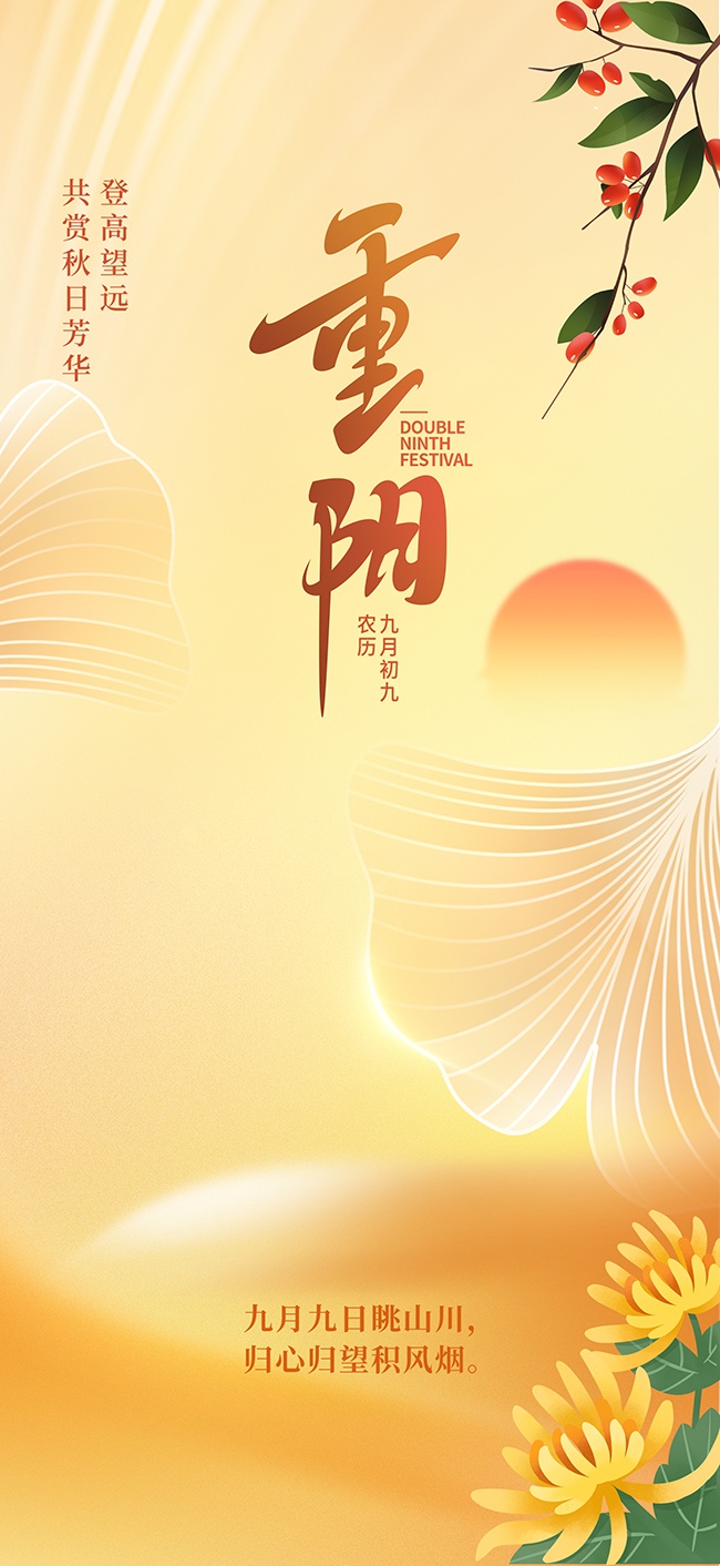 九九重阳节敬老传统节日宣传海报